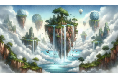 Floating Islands Surreal Dream