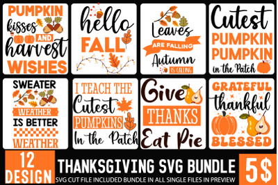 Thanksgiving SVG Bundle&2C;Autumn SVG Bundle&2C;Fall Sublimation Bundle PNG