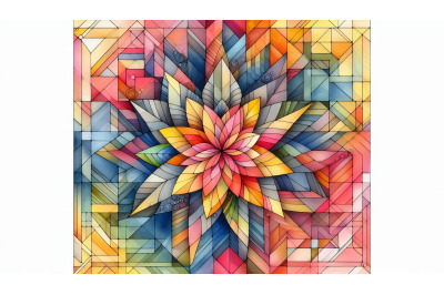 Floral Geometry Grid