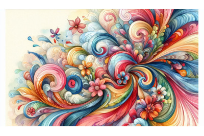 Floral Wave Wallpaper