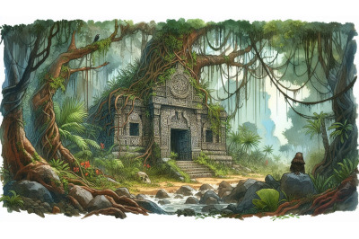 Lost Jungle Temple Discovery Scene