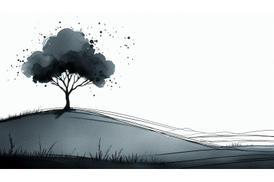 Minimal Tree Hill Lineart