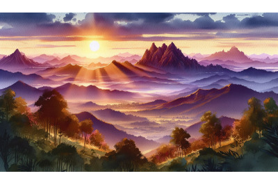 Mountain Sunrise Vista View