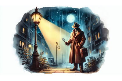 Noir Detective Street Lamp