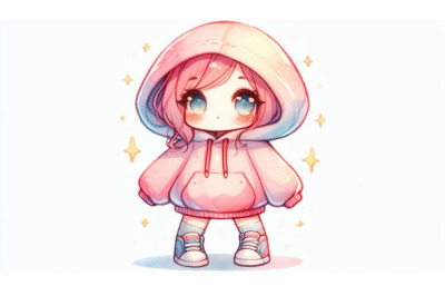 Pastel Chibi Hoodie Girl