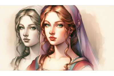 Renaissance Style Woman Portrait