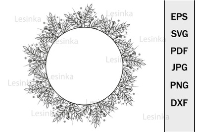 Cute Border Frame made of wheat ears, Clipart svg