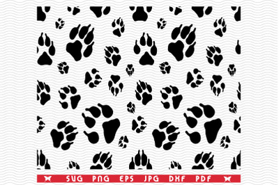 SVG Dog Footprints, Seamless wallpaper SVG, digital clipart