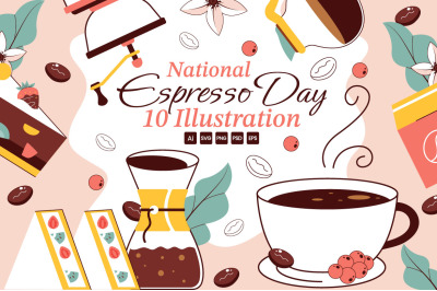 10 National Espresso Day Illustration