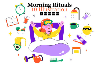 10 Daily Morning Rituals Illustration