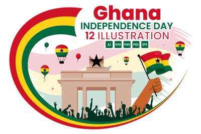 12 Ghana Independence Day Illustration