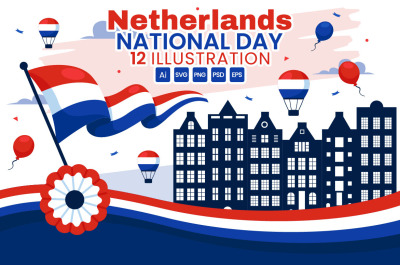 12 Netherlands National Day Illustration