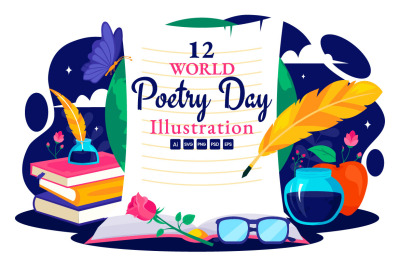 12 World Poetry Day Illustration