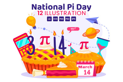12 National Pi Day Illustration
