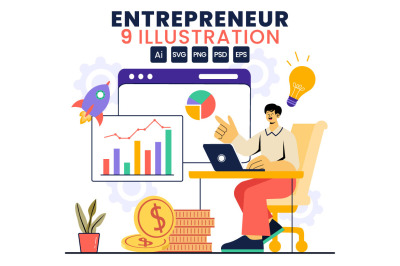 9 Entrepreneur Business Illustration