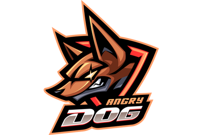 Angry dog esport mascot logo design