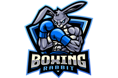 Boxing rabbit esport mascot logo design