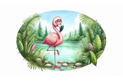 Bored flamingo