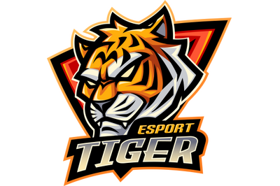 Tiger head esport mascot logo design