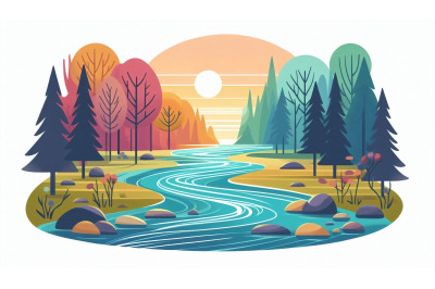 Colorful Forest River