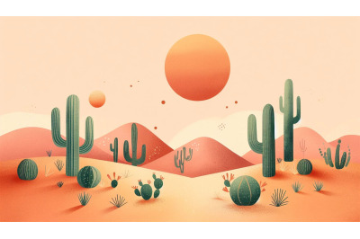 Desert Cacti Sunset