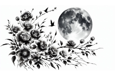 Elegant Flowers Moon