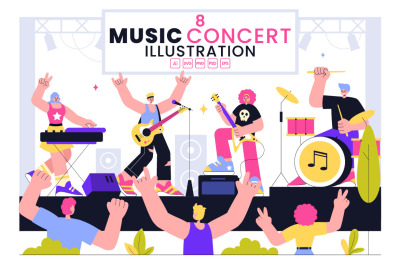 8 Live Music Event Illustration
