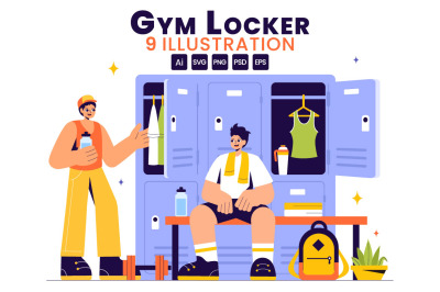 9 Gym Locker Room Illustration