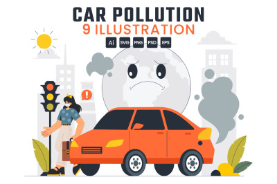 9 Car Air Pollution Illustration