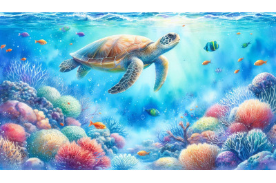 Floating turtle