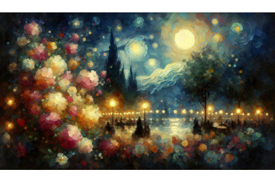 Floral Night Impressionist
