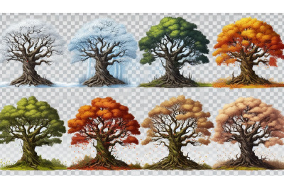 Four Season Tree Illustration