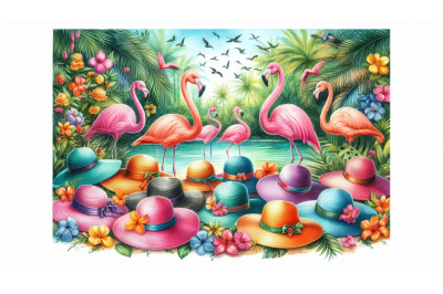 Hats and flamingos
