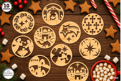 Nativity Coffee Coasters SVG Bundle