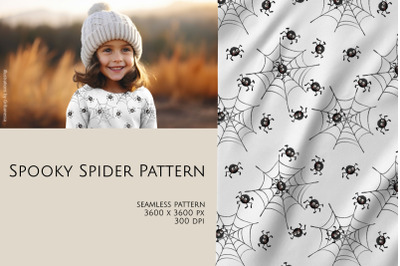Halloween Spiders &amp; Webs Seamless Pattern