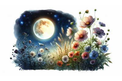 Moonlit Night Flowers