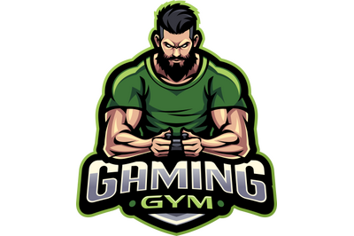 Gaming gym esport mascot logo design