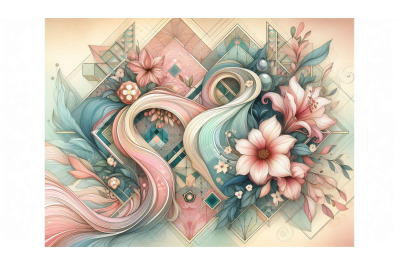 Pastel Floral Geometry