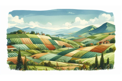 Patchwork Farmlands Hills