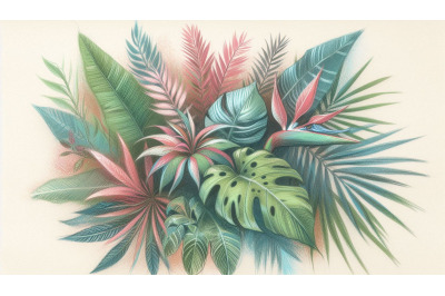 Rainforest Leaves Sketch