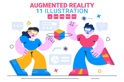 11 Augmented Reality Vector Illustration