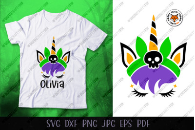 Halloween Unicorn Face SVG, Cute Unicorn Face Cut File