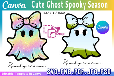 Cute Ghost Spooky Season Canva Template&2C;