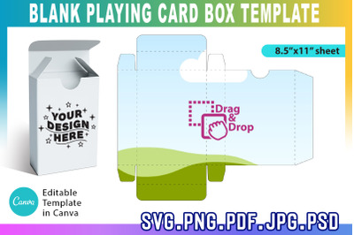 Blank Playing Card Box Canva Template