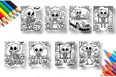Halloween, coloring pages, Skeleton, color page, printable.