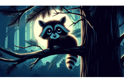 Big-Eyed Raccoon