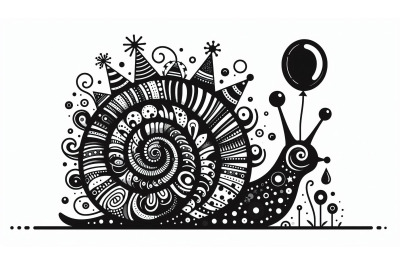 Birthday snail in abstract form