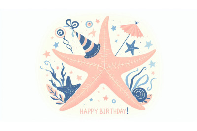 Birthday starfish, soft colors