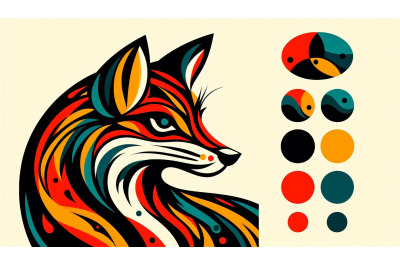 Bold fox, expressionist style