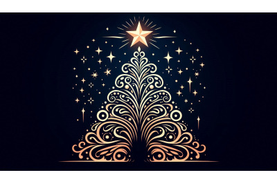 Bright holiday tree star design